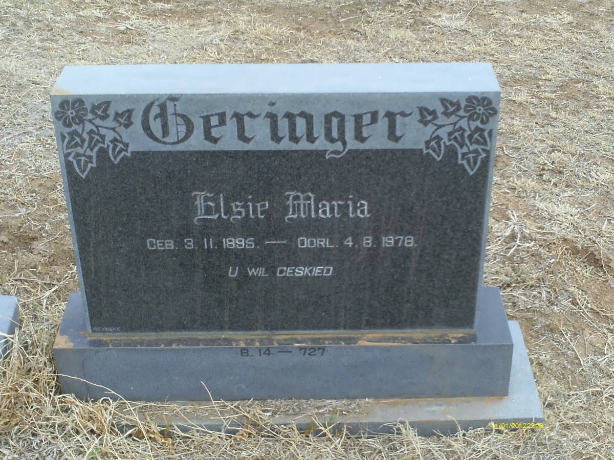 GERINGER Elsie Maria 1896-1978