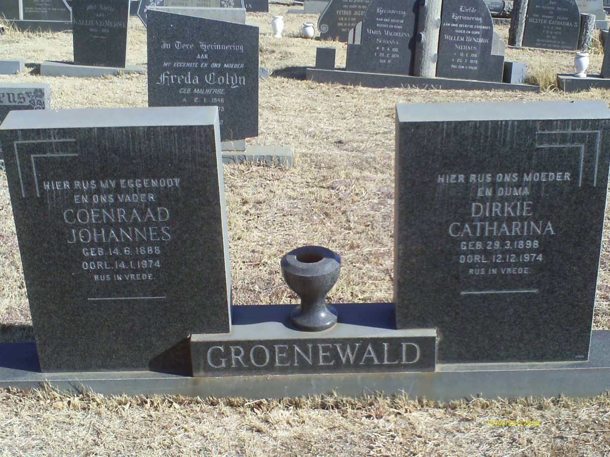 GROENEWALD Coenraad Johannes 1888-1974 &amp; Dirkie Catharina 1898-1974