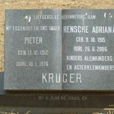 KRUGER Pieter 1912-1976 &amp; Rensche Adriana 1915-2006