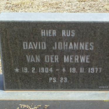 MERWE David Johannes, van der 1904-1977