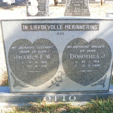 OTTO Jacobus F.M. 1913-1991 &amp; Dorothea J. 1919-1998