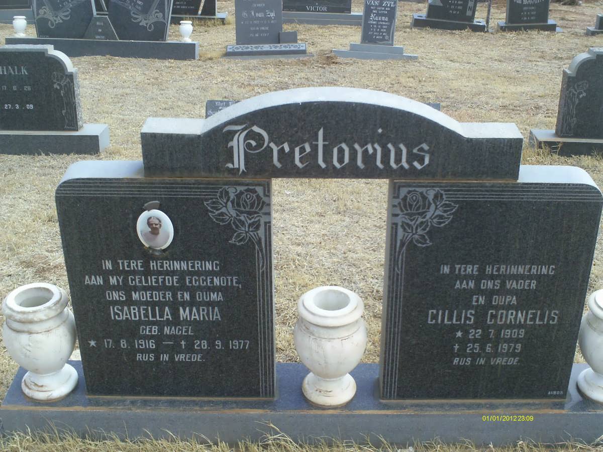 PRETORIUS Cillis Cornelius 1909-1979 & Isabella Maria NAGEL 1916-1977