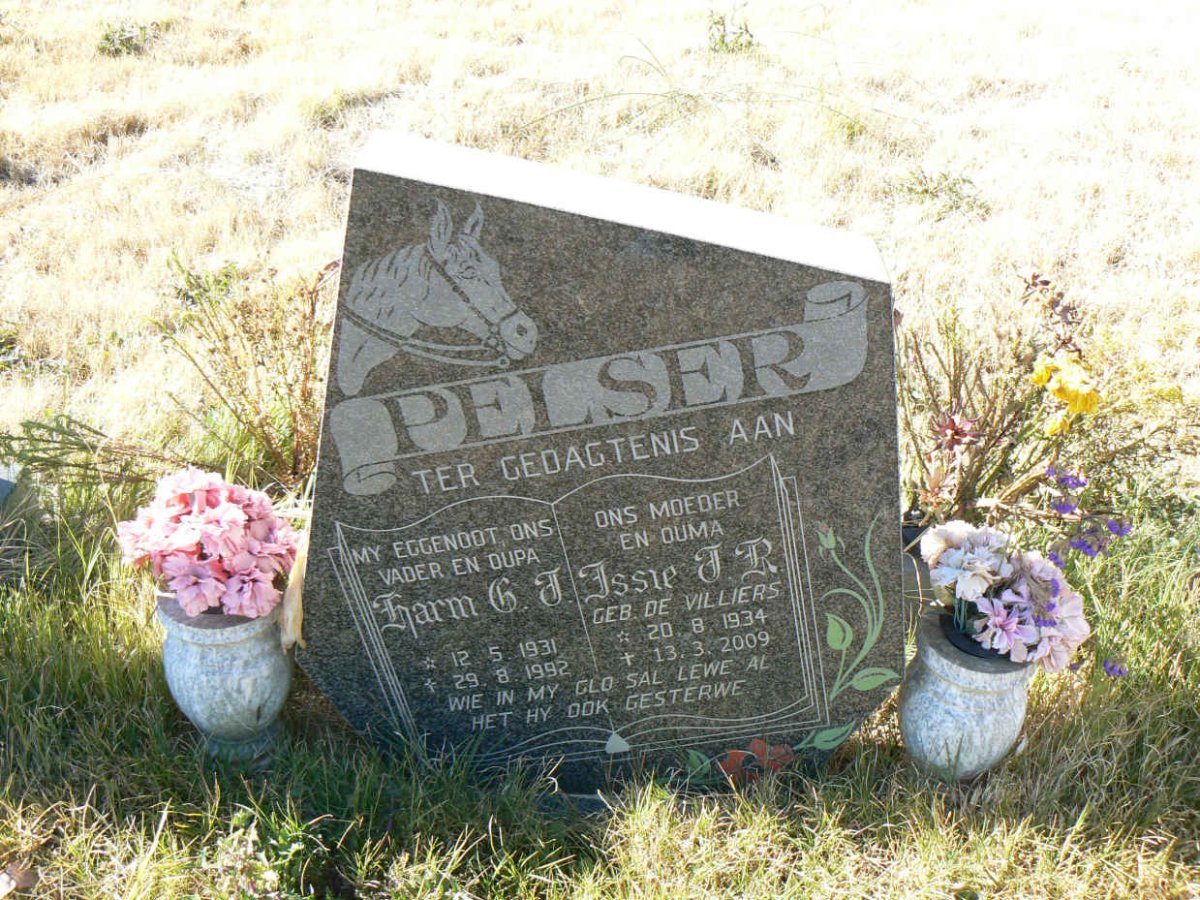 PELSER Harm C.J. 1931-1992 & Issie J.R. DE VILLIERS 1934-2009