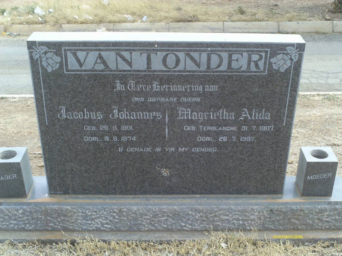 TONDER Jacobus Johannes 1901-1974 & Magrietha Alida TERBLANCHE 1907-1987