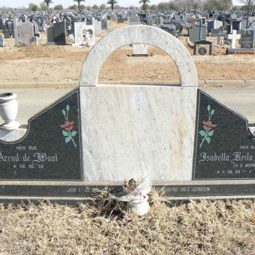 VILLIERS Arend De Waal, de 1953- &amp; Isabella Heila Magdalena V. D. MERWE 1958- :: DE VILLIERS Jaco 1981-19??