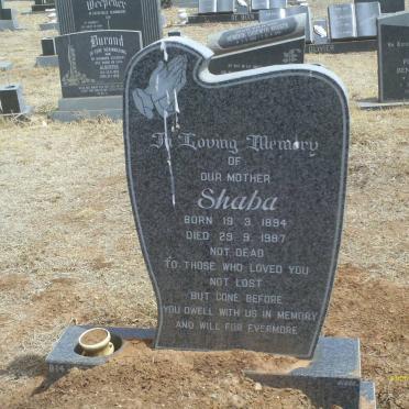 ? Shaba 1894-1987