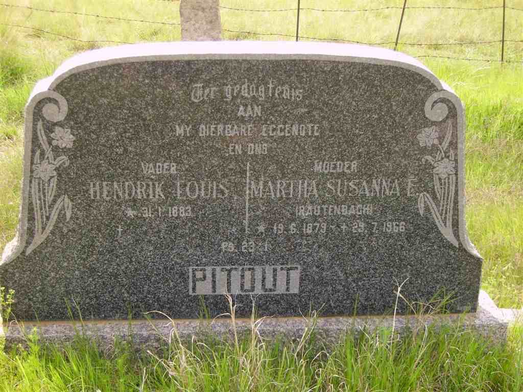 PITOUT Hendrik Louis 1883- & Martha Susanna E. RAUTENBACH 1879-1966