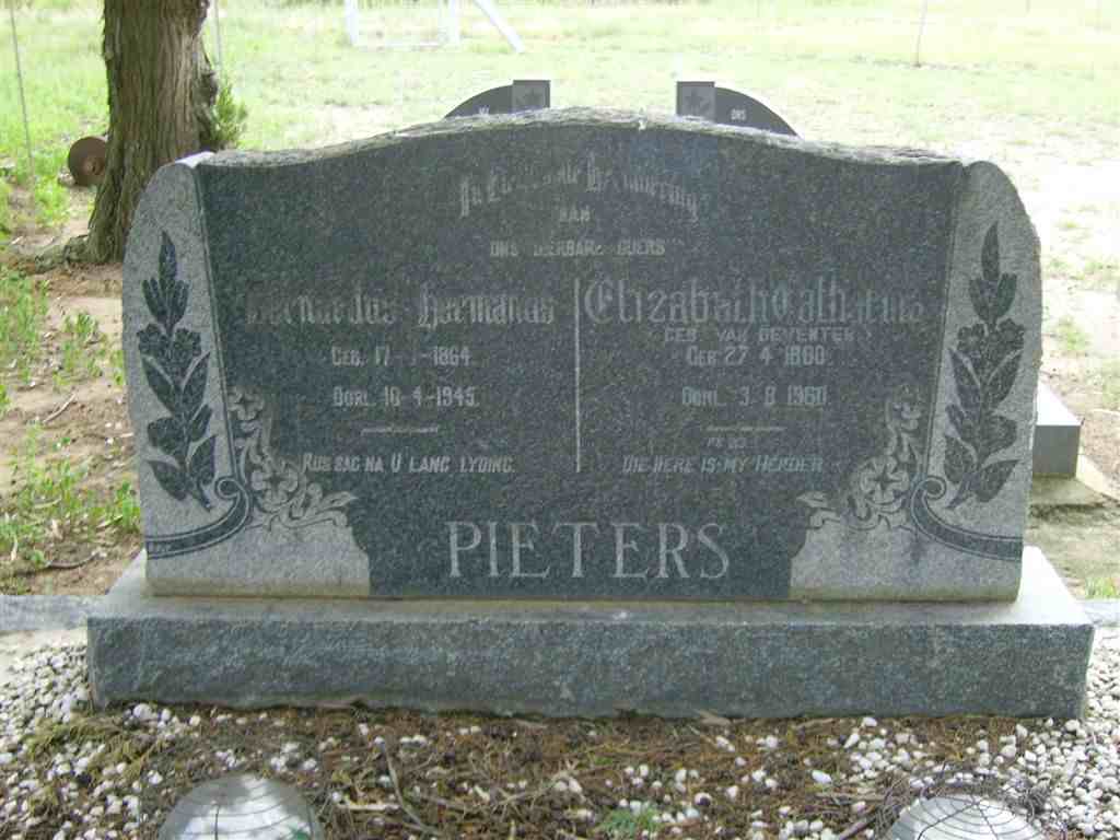 PIETERS Bernardus Hermanus 1864-1945 & Elizabeth Catharina VAN DEVENTER 1880-1960