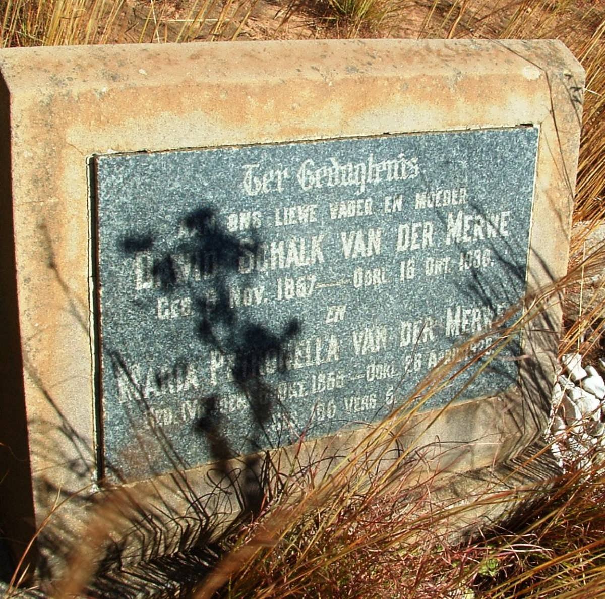 MERWE Dawid Schalk, van der 1857-1930 & Maria Petronella VILJOEN 1856-1928