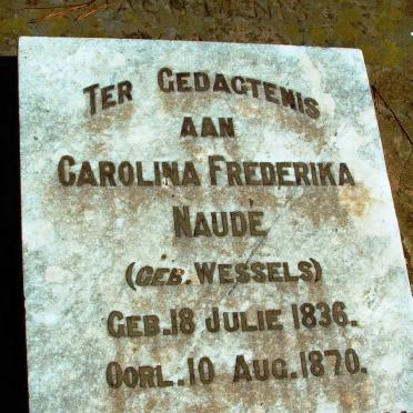 NAUDé Carolina Frederika nee WESSELS 1836-1870