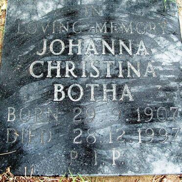BOTHA Johanna Christina Botha 1907-1997