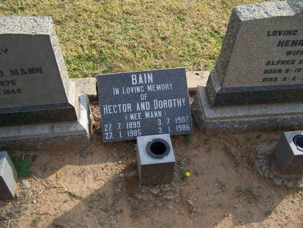 BAIN Hector 1899-1985 & Dorothy MANN 1907-1986