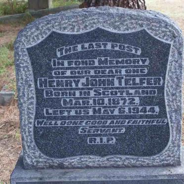TELFER Henry John 1872-1944