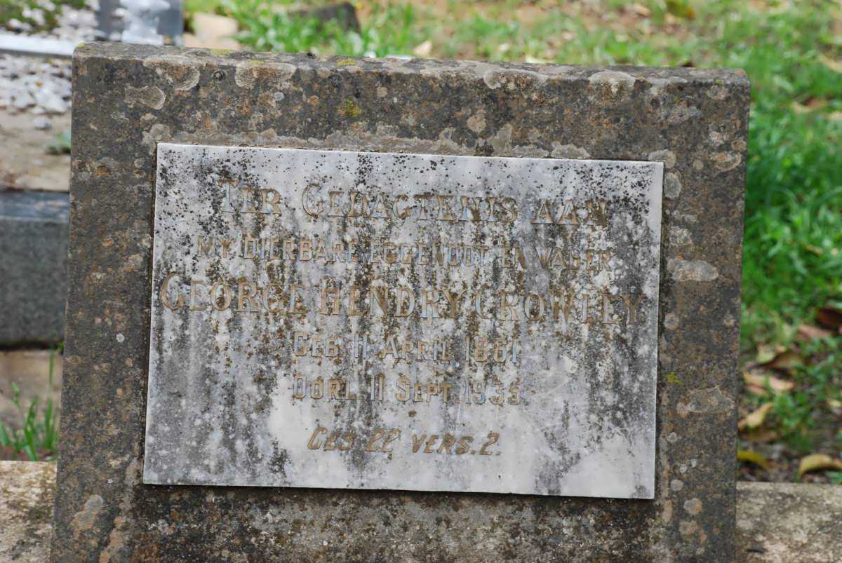 CROWLEY George Hendry 1861-1935