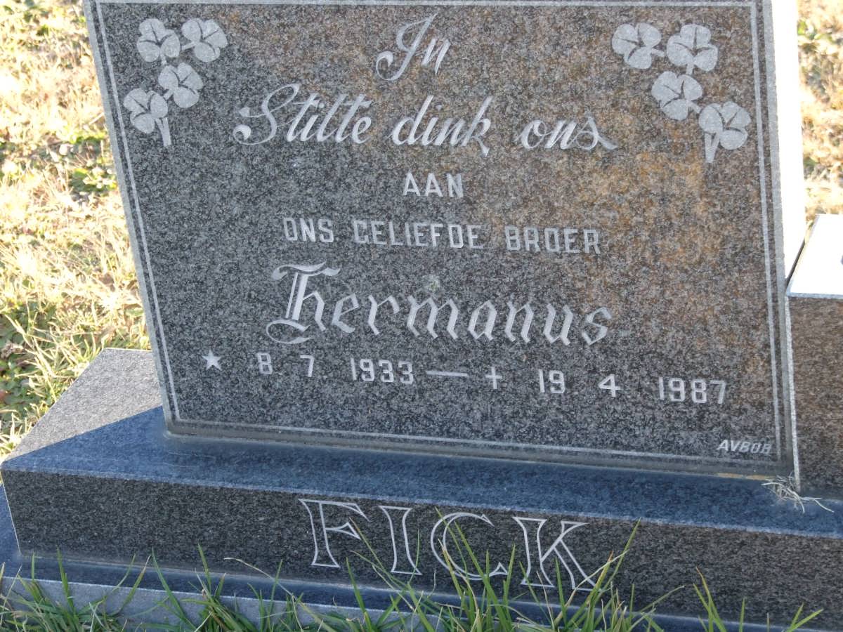 FICK Hermanus 1933-1987