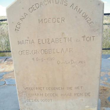 TOIT Maria Elizabeth, du nee GROBBELAAR 1850-1902