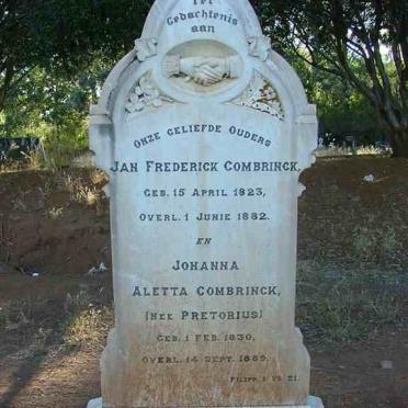 COMBRINCK Jan Frederick 1823-1882 &amp; Johanna Aletta PRETORIUS 1830-1889