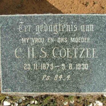 COETZEE C.H.S. 1879-1930