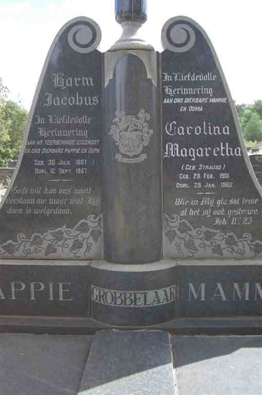 GROBBELAAR Harm Jacobus 1897-1957 & Carolina Magaretha STRAUSS 1901-1982
