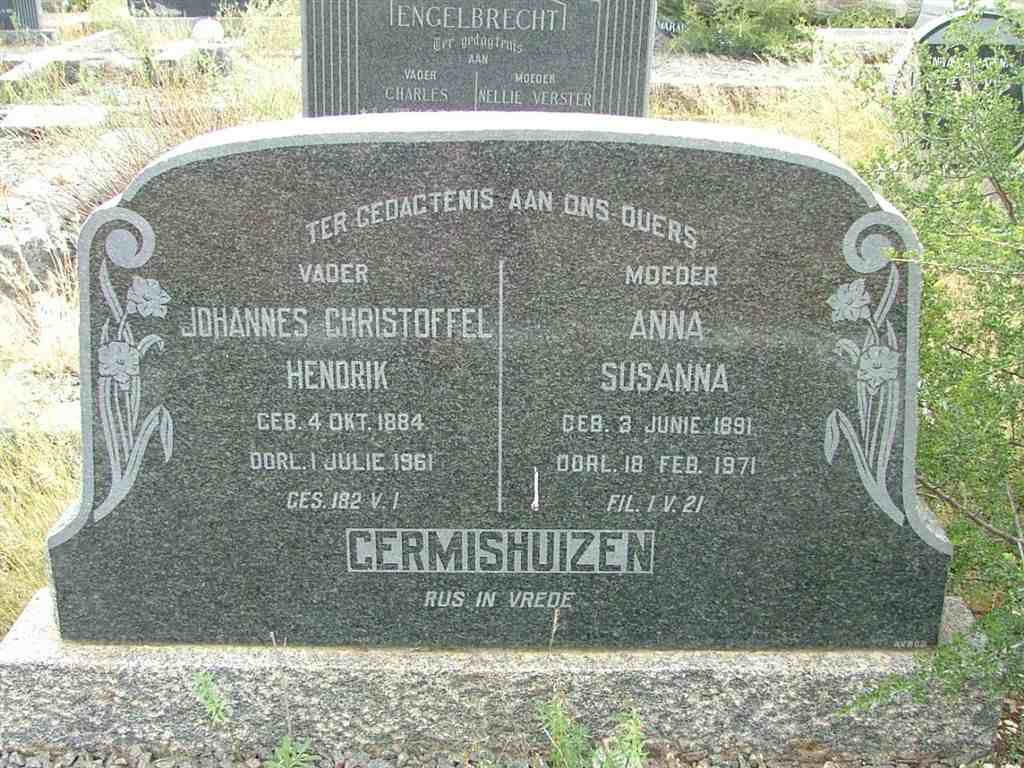 GERMISHUIZEN Johannes Christoffel Hendrik 1884-1961 & Anna Susanna 1891-1971