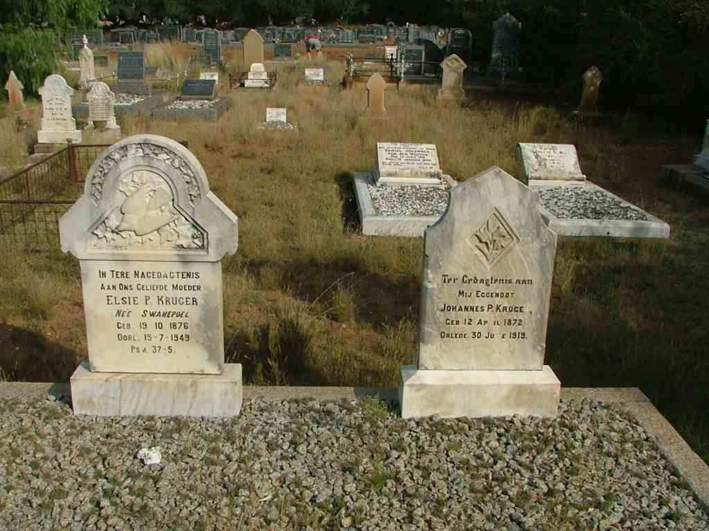 KRUGER Johannes P. 1872-1919 & Elsie P. SWANEPOEL 1876-1949