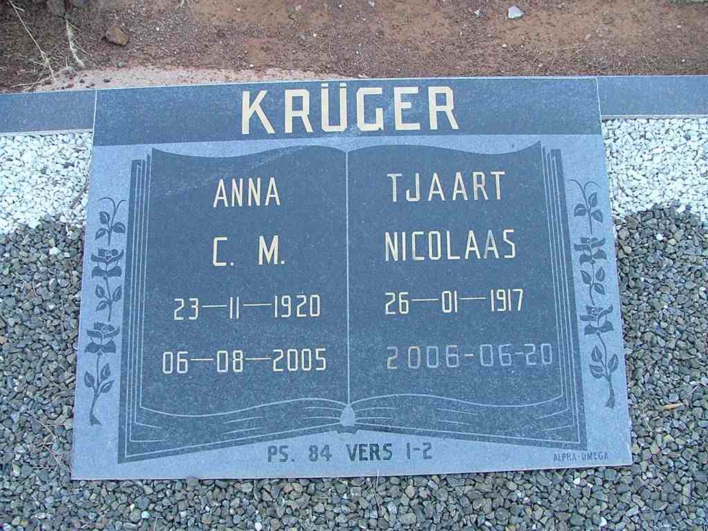 KRÜGER Tjaart Nicolaas 1917-2006 & Anna C.M. 1920-2005