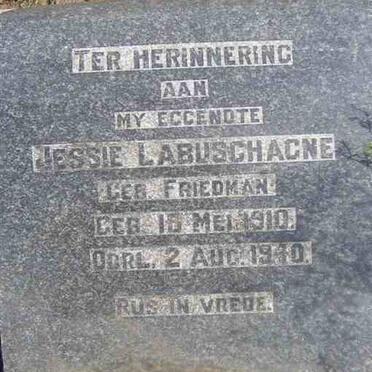 LABUSCHAGNE Jessie nee FRIEDMAN 1910-1940