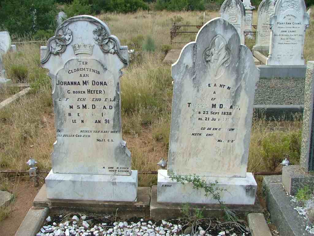 McDONALD Thomas 1838-1926 & Johanna HEFER 1841-1914