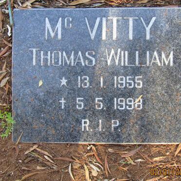 Mc VITTY Stanley Thomas 1908-1994 &amp; Audrey May BARRY 1918-2001 :: Mc VITTY Thomas William 1955-1998