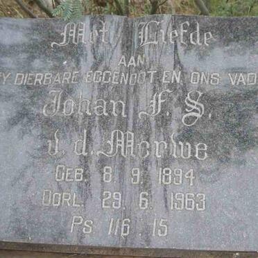 MERWE Johan F.S., v.d. 1894-1963