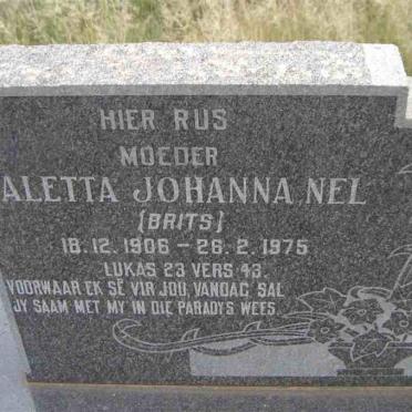 NEL  Aletta Johanna nee BRITS 1906-1975