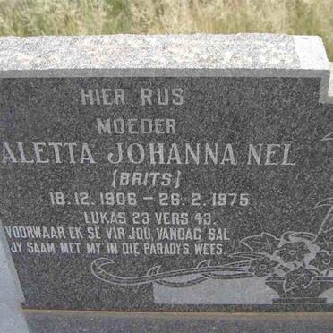 NEL  Aletta Johanna nee BRITS 1906-1975
