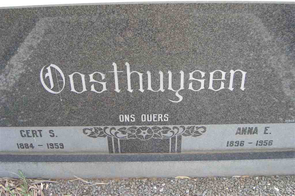 OOSTHUISEN Gert S. 1884-1959 & Anna E. 1896-1956