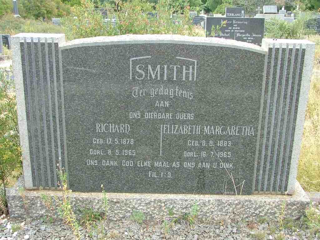 SMITH Richard 1878-1965 & Elizabeth Margaretha 1883-1965