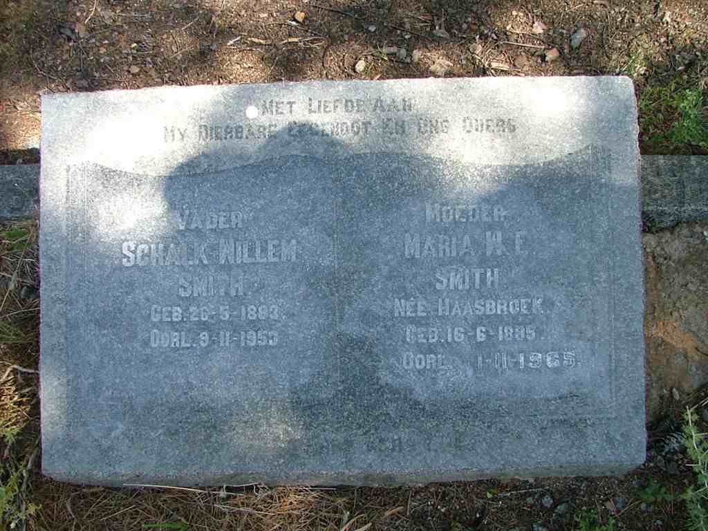 SMITH Schalk Willem 1883-1953 & Martha W.F. HAASBROEK 1885-1965