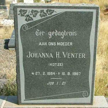 VENTER Johanna H. nee KOTZE 1884-1967