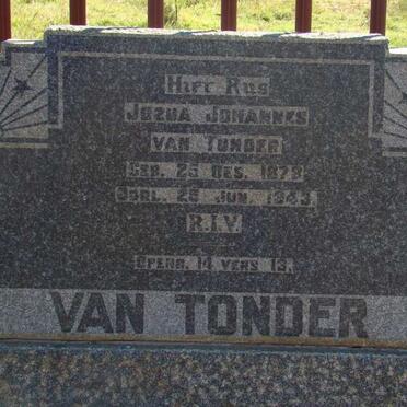 TONDER Jozua Johannes, van 1878-1943