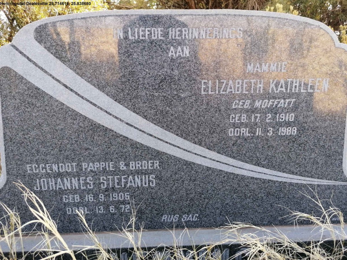 HENNING Johannes Stefanus 1905-1972 & Elizabeth Kathleen MOFFATT 1910-1988