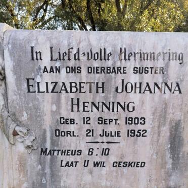 HENNING Elizabeth Johanna 1903-1952