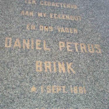 BRINK Daniel Petrus 1881-1972