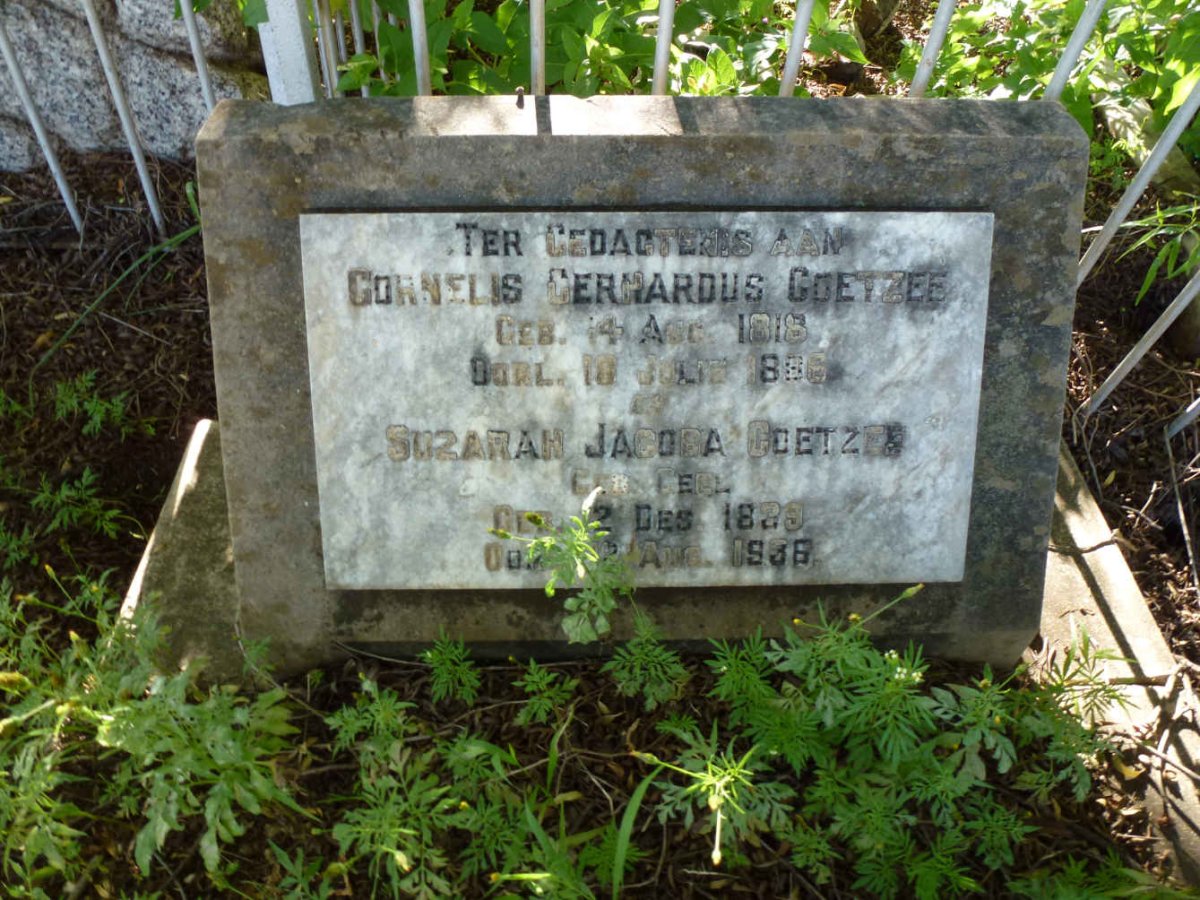 COETZEE Cornelis Gerhardus 1818-1886 & Suzarah Jacoba GEEL 1839-1936