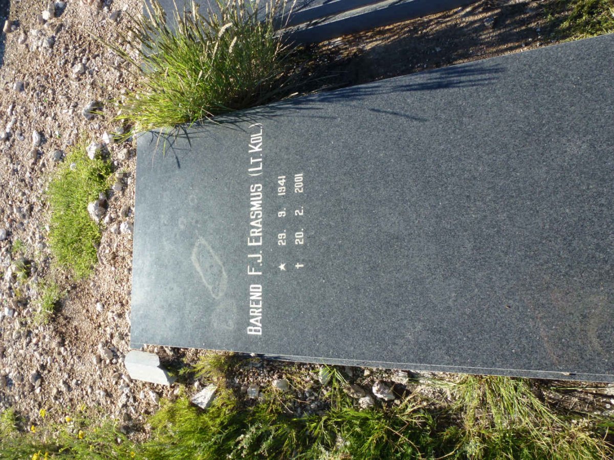 ERASMUS Barend F.J. 1941-2001 & Emily Lane CLAASSEN 1946