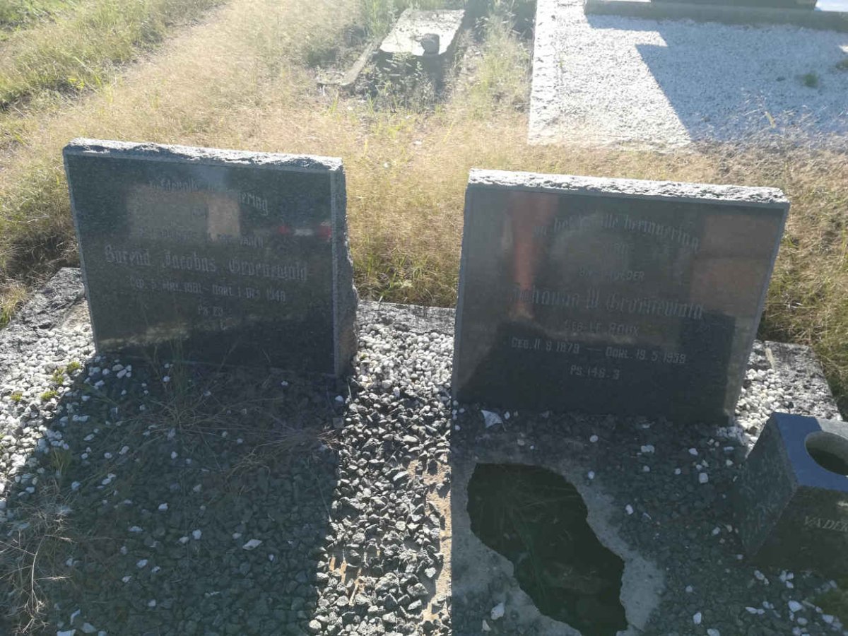 GROENEWALD Barend Jacobus 1881-1948 & Johanna M. LE ROUX 1879-1959