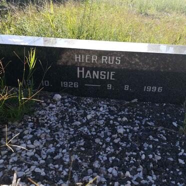 GRAAN Hansie, van 1926-1996 &amp; Magdalena 1934-