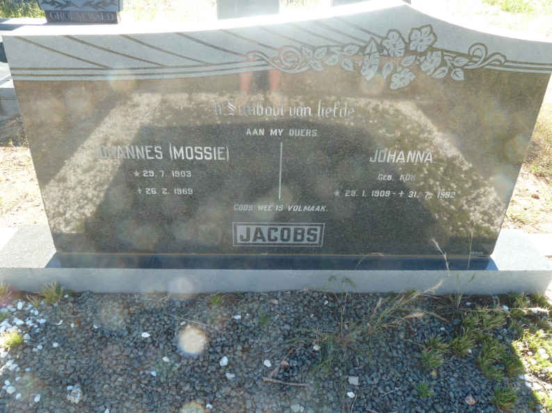 JACOBS Johannes 1903-1969 & Johanna KOK 1909-1992