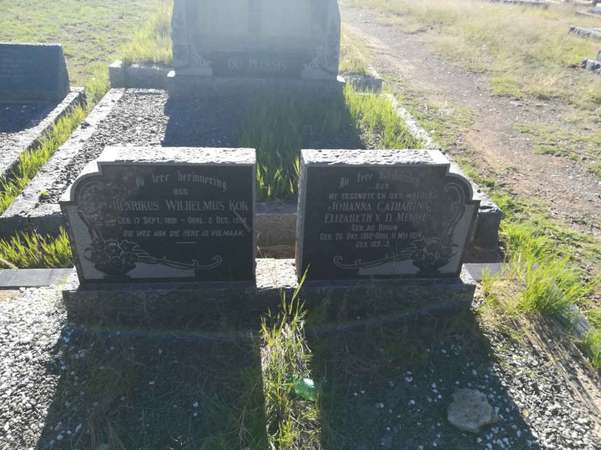 KOK Henrikus Wilhelmus 1891-1954 & Johanna Catherina Elizabeth V.D. MERWE nee DE BRUIN 1910-1974