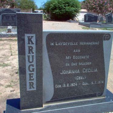 KRUGER Johanna Cecilia nee GEEL 1924-1974
