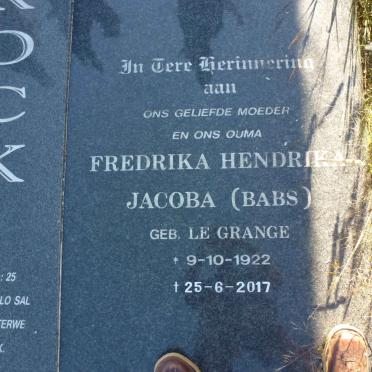 KOCK Michiel Josias, de 1922-2002 &amp; Fredrika Hendrika Jacoba LE GRANGE 1922-2017