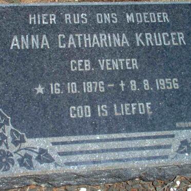 KRUGER Anna Catharina nee VENTER 1876-1956
