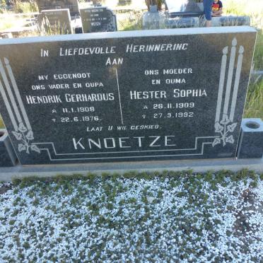 KNOETZE Hendrik Gerhardus 1908-1976 &amp; Hester Sophia 1909-1992